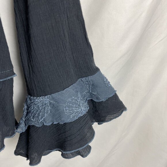 Elisa Cavaletti Lagenlook Boho Flowy Wool-Silk-Blend Blouse Womens Size S - Picture 2 of 13